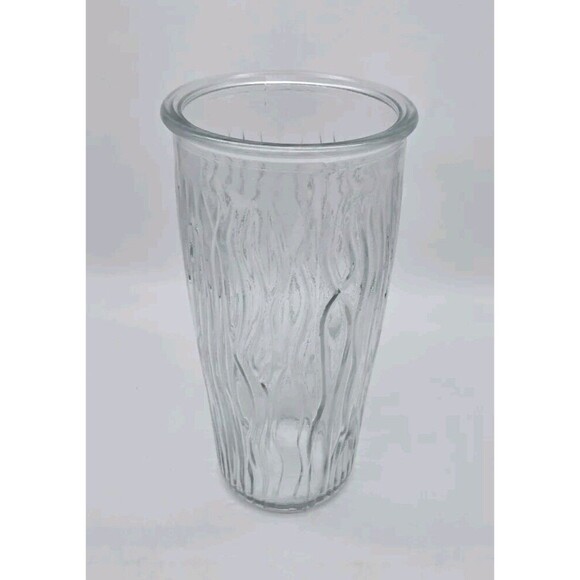 Wavy Ribbed Glass Vase Heavy Large Centerpiece Clear Wedding Decor Shower Party - Picture 2 of 9